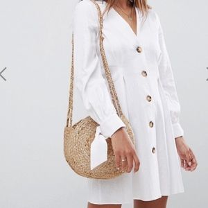 ASOS DESIGN button through skater mini dress